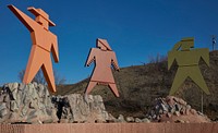                         These artistic representations of the Lewis and Clark exploration of the American Upper Plains and Northwest, decorate Keelboat Park in Bismarck, the capital city of North Dakota                        