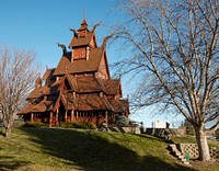                         A Norwegian Gol Stave Church replica at the Scandinavian Heritage Park in Minot (pronounced MINE-ott), the principal city in north-central North Dakota                        