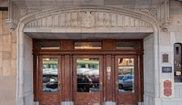                         Entrance to the historic Hotel Alex Johnson, long a landmark and now (as of 2021) a Hilton chain boutique hotel in Rapid City, the principal metropolis in far-western South Dakota, within that state's portion of the Black Hills range                        