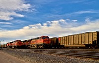                         Trains seem to be coming and going everywhere in a large switching yard in Alliance, Nebraska                        