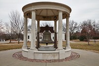                         A reproduction of the Liberty Bell at Antelope Park in Lincoln, the capital city of the midwest-U.S. state of Nebraska                        