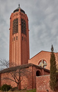                         The imposing First Plymouth Congressional Church in Lincoln, the capital city of the midwest-U.S. state of Nebraska                        