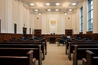                         The John A. Campbell U.S. Courthouse in Mobile, Alabama is a white, limestone building resting on a granite base, built in the relatively austere Neo-Classical Revival style                        