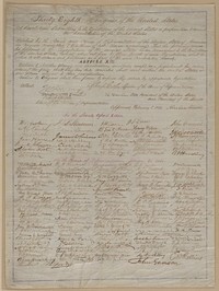 Abraham Lincoln papers: Series 3. General Correspondence. 1837-1897: Congress, Wednesday, February 01, 1865 (Joint Resolution Submitting 13th Amendment to the States; signed by Abraham Lincoln and Congress)