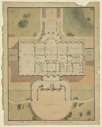 [The White House ("President's House") Washington, D.C. Site plan and principal story plan], Latrobe, Benjamin Henry, 1764-1820, architect