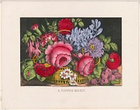 Flower basket, Currier & Ives.