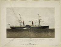 Steamship Adriatic 5,888 tons, 1350 horse power: George Steers naval constructor & builder engines built at Novelty Works New York, Currier & Ives.