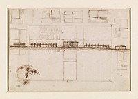 [White House, Washington, D.C. Sketch - President's house/executive offices, south elevation] by Thornton, William, 1759-1828, architect