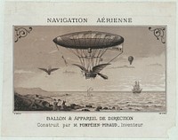 Navigation aérienne. Ballon & appareil de direction construit par M. Pompéien-Piraud, inventeur / / B. Arnaud.