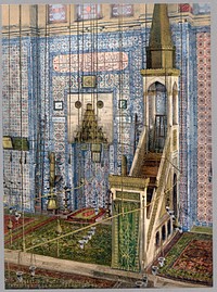 [Interior of mosque R&uuml;stem Paşa,Constantinople, Turkey], [between ca. 1890 and ca. 1900]