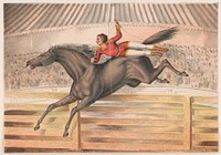 [Circus performer riding a vaulting horse bareback], c1873.