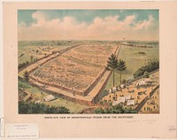 Bird's-eye view of Andersonville Prison from the south-east