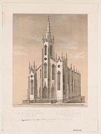 Deutsche Romisch Katholische. St. Nicholas Kirche in New York. German Roman Catholic St. Nicholas Church in New York, c1848 Dec. 22.