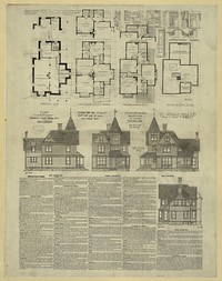 Plans of modern eight room cottage with tower