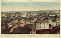 [View of Rome, including the Villa Meolistrees, Sa. Maria dei Monti, Temple of Minerva Medica, the Coliseum, etc.]