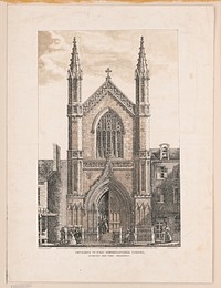 Entrance to First Congregational Church, Broadway, New York, MDCCCXLV, c1845.