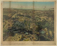 Birds eye view of Greenwood Cemetery. Near New - York