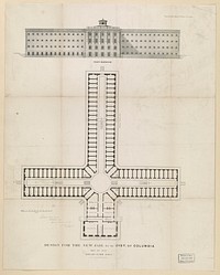 Design for the new jail for the Dist. of Columbia. Dec. XV 1856. Edward Clark architect / lith of J. Bien, 180 Broadway N.Y.