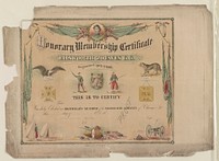 Honorary membership certificate. Ellsworth Zouaves G.G. Organized April 2d. 1861