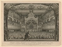 Afbeelding der Vorstelyke Loge, opgericht in den Amsteldamschen Schouwburg, ter gelegenheid dat Hunne, Doort: en Koningkle: Hoogheden den zelren voor de eerste maal bezigtigden. Den Eersten Juny, 1768