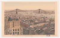 The great East River suspension bridge, connecting the cities of New York and Brooklyn