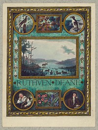 [Bookplate of Ornithologist Ruthven Deane, hand-colored by Mrs. Frank S. Hatch]