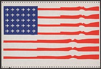 [U.S. flag: guns for stripes, planes for stars.]
