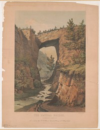 The natural bridge, Rockbridge County, Va. from a sketch by Maj. Ths. H. Williamson, instructor of drawing, in the Va. Military Institution / on stone by Jas. Queen ; P.S. Duval & Co. Lith. Philada. 