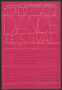 Fifteenth anniversary season, American dance festival, Palmer auditorium, Connecticut College, New London, Connecticut