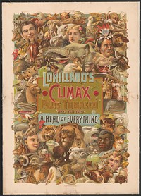 Lorillard's Climax plug tobacco, red tin tag, a head of everything