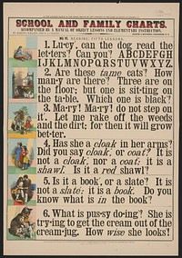 School and family charts, accompanied by a manual of object lessons and elementary instruction, by Marcius Willson and N.A. Calkins. No. VI. Reading: fifth lessons, New York : [publisher not transcribed], 1890.