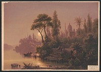 Moonlight scene on the Nile