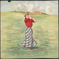 [Woman playing golf]