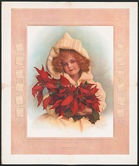 [Girl with poinsettia]