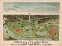 Birdseye view of the National Capital, including the site of the proposed World's Exposition of 1892 and Permanent Exposition of the Three Americas