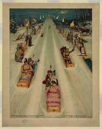 [Advertisement for Star toboggans, showing people sledding at night] / Phoenix Litho. Co., Chicago.