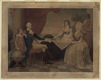 The Washington family--George Washington, his lady, and her two grandchildren by the name of Custis / painted & engraved by E. Savage.
