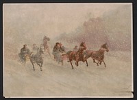 [Sleighs pulled by horses running through snow] / F.M. Lamb., L. Prang & Co., publisher