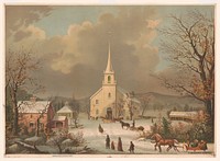 Winter Sunday in olden times / F. Gleason, Boston., c1875.
