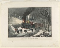 American railroad scene: snowbound, Currier & Ives.