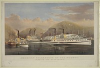 American steamboats on the Hudson: passing the highlands, Currier & Ives.