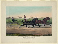 "Centreville" and "Black Douglas": Centreville Course L.I. July 21st 1853. Match $500 mile heats best 3 in 5 to Wagons, N. Currier (Firm)