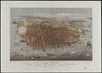 The City of San Francisco. Birds eye view from the bay looking south-west / / Sketched & drawn by C.R. Parsons., Currier & Ives.