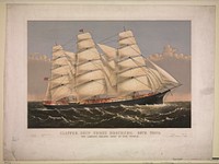 Clipper ship Three Brothers, 2972 tons: The largest sailing ship in the world, Currier & Ives.