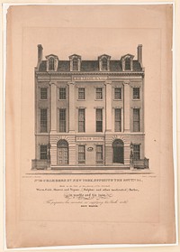 No. 39 Chambers St., New York, opposite the Rotunda, rebuilt on the scite [sic] of the (formerly) New York Bath / A.J. Davis, delt. ; Imbert's Lithography.