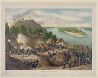 Siege of Vicksburg--13, 15, & 17 Corps, Commanded by Gen. U.S. Grant, assisted by the Navy under Admiral Porter--Surrender, July 4, 1863, Kurz & Allison.