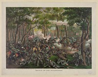 Battle of the Wilderness--Desperate fight on the Orange C.H. Plank Road, near Todd's Tavern, May 6th, 1864, Kurz & Allison.