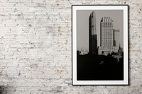 Office buildings framed photo, wall decoration