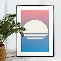 Abstract sunset framed photo, home decoration