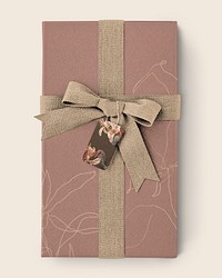 Gift box mockup, aesthetic floral design psd